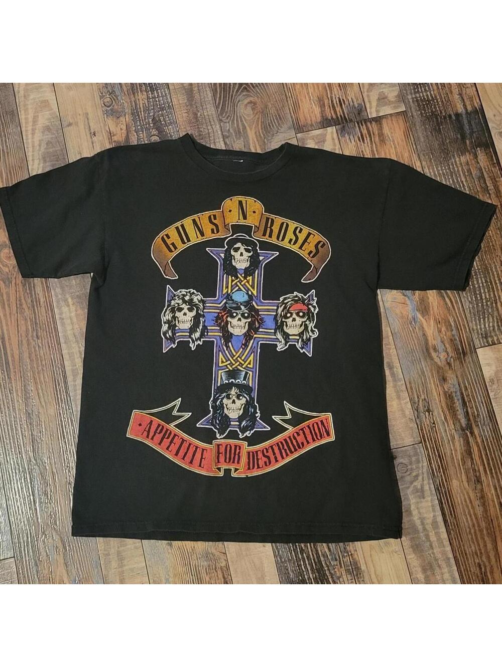 Mens Medium Guns N Roses Appetite For Destruction black cotton t-shirt